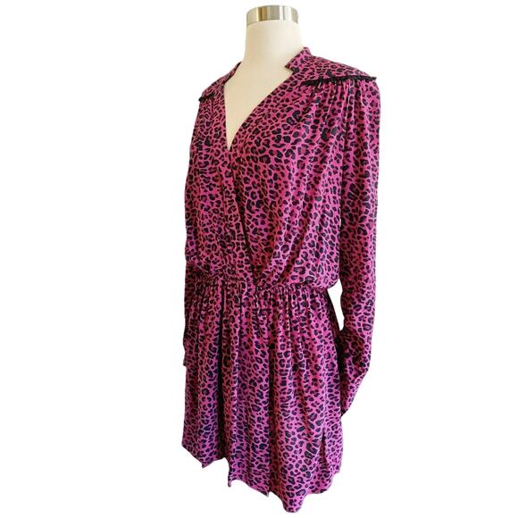 ZADIG & VOLTAIRE Reveal Leopard Print Dress Hot Pink Black MSRP $398 Large NWT - Picture 6 of 12